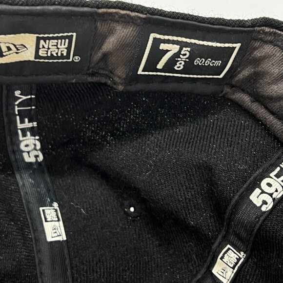 Atlanta Braves Hat Cap New Era Fitted 7 5/8 59Fifty Wool Black Baseball MLB - Picture 8 of 10